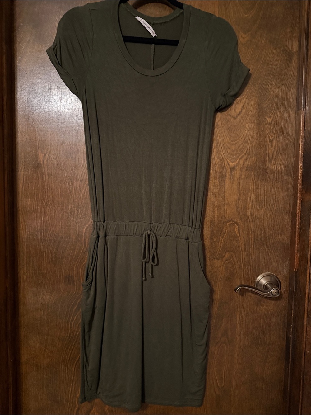 Brigitte Brianna Baseball Tee dress in Olive Green